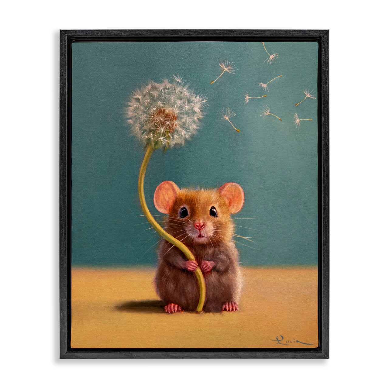 Stupell Industries Tiny Wishes Mouse & Dandelion Floating Frame, design by Lucia Heffernan